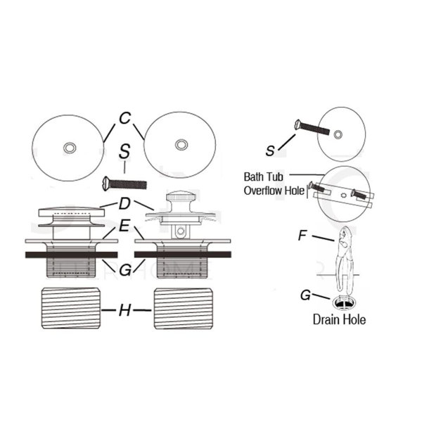 ELAND TipToe Drain Stopper Tub Drain with Overflow Wayfair